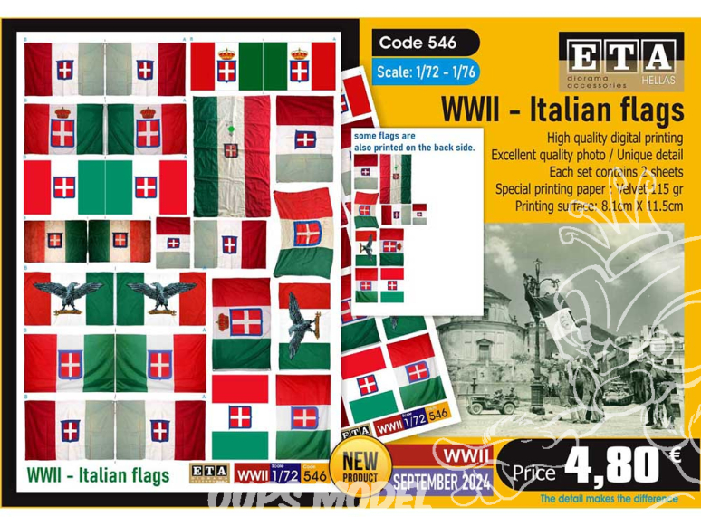 ETA diorama 546 WWII – Drapeaux italiens 1/72 1/76