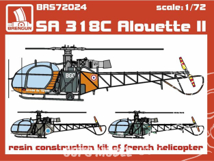 Brengun armement helicoptére BRS72024 SNCASE SA 318C Alouette II 1/72