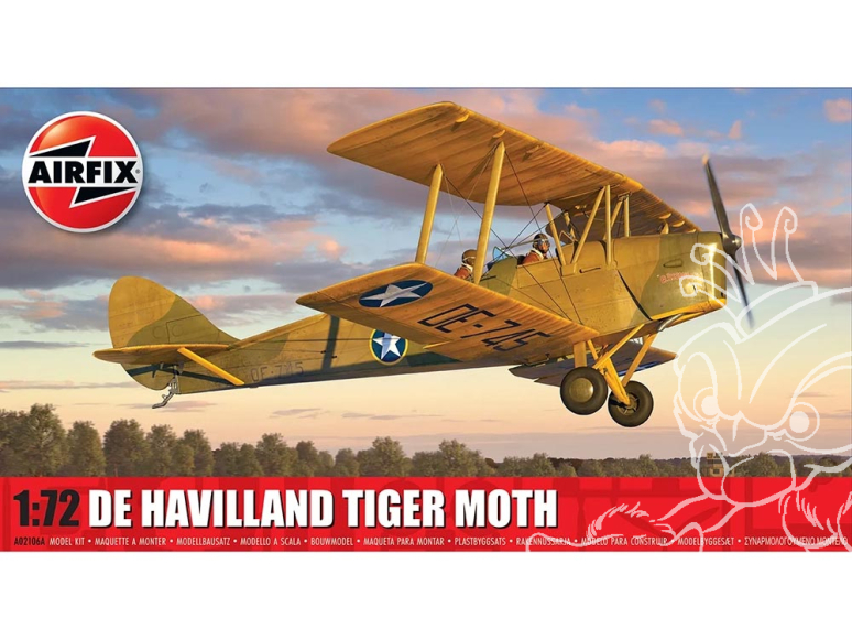 Airfix maquette avion A02106A de Havilland Tiger Moth 1/72