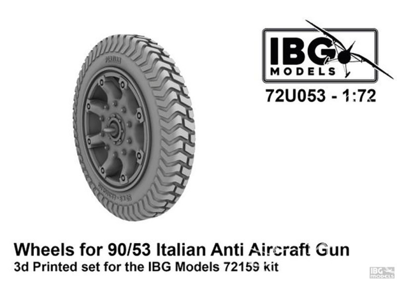 IBG maquette avion 72U053 Roues pour canon antiaérien italien 90/53 1/72