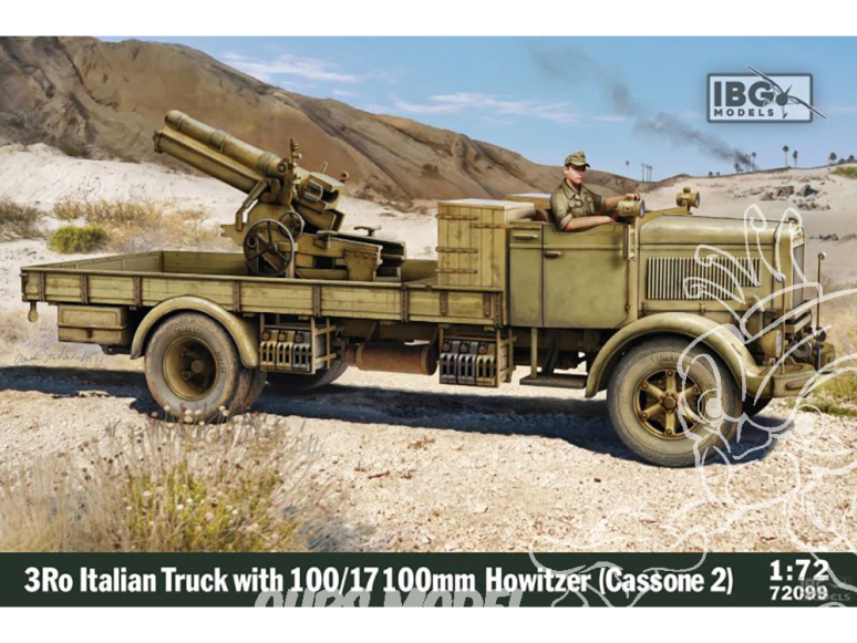 IBG maquette militaire 72099 Camion italien 3 Ro avec obusier 100/17 de 100 mm 1/72