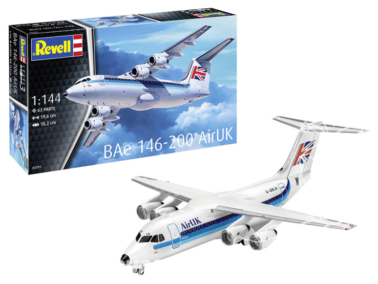 Revell maquette avion 03791 British Aerospace BAe 146-200 "AirUK" 1/144