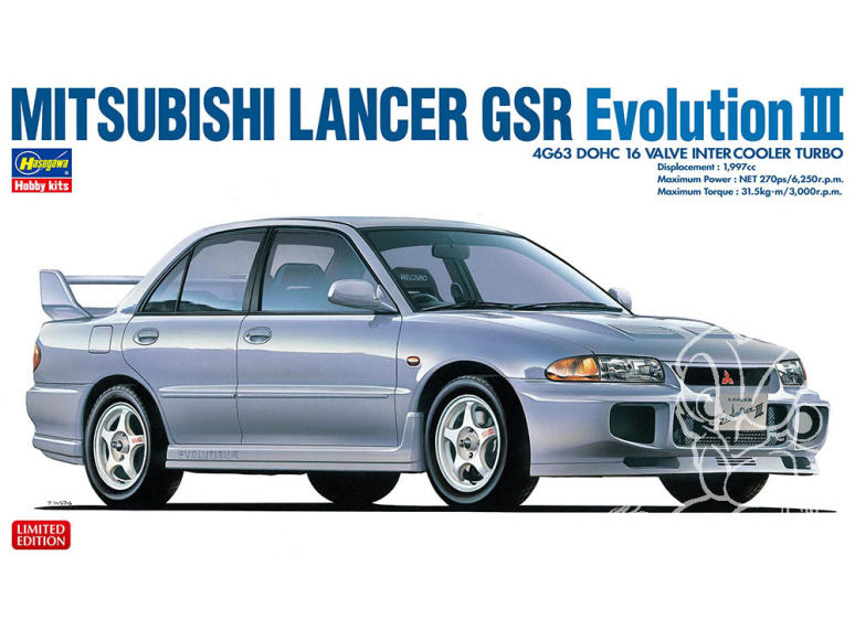 Hasegawa maquette voiture 20708 Mitsubishi Lancer GSR Evolution III 1/24