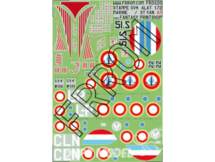 Frrom maquettes avions FR0X20 Décalques Stampe France ALAT Marine St-Yan 1/72