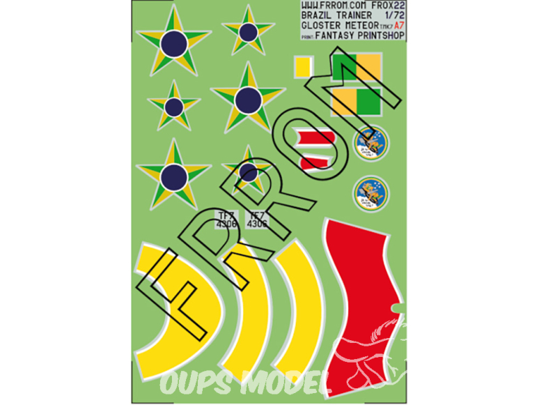 Frrom maquettes avions FR0X22 Décalques Brazil Meteor T.Mk.7 1/72