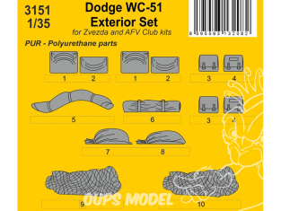 CMK kit resine 3151 Dodge WC-51 Kit extérieur 1/35 pour Zvezda et autres kits 1/35