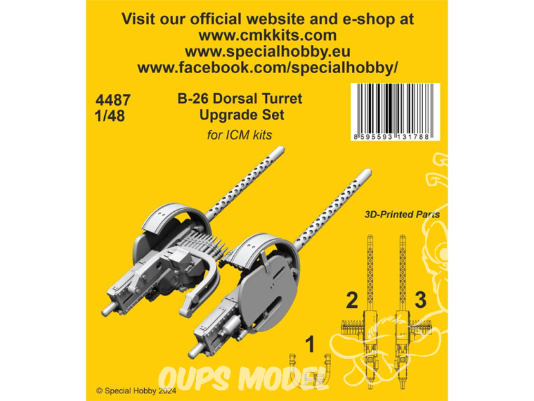 CMK 4487 Kit de mise à niveau de la tourelle dorsale B-26 pour kit ICM 1/48