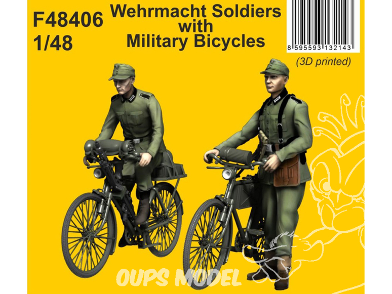 CMK Personnage resine F48406 Soldats de la Wehrmacht avec des vélos militaires 1/48