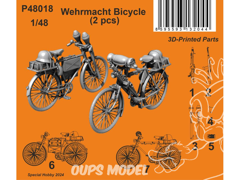 Special Hobby 3D Print P48018 Vélo de la Wehrmacht (2 pièces) 1/48