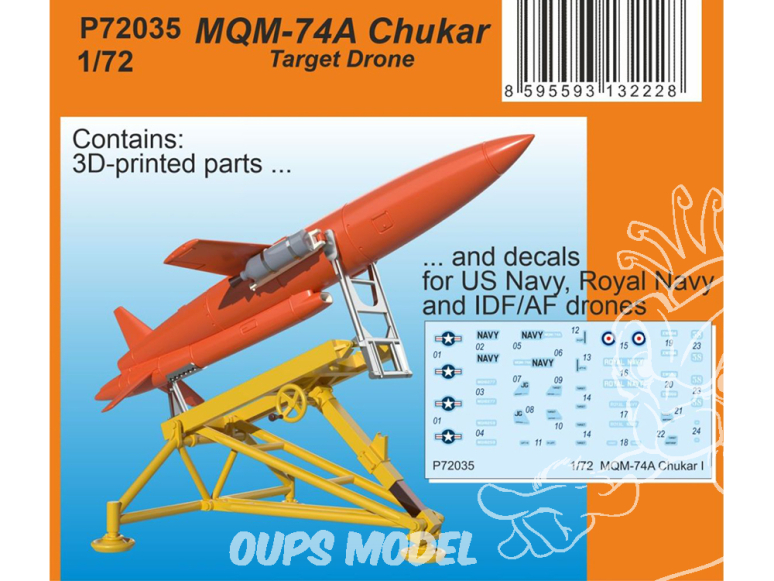 Special Hobby 3D Print militaire P72035 Drone cible Chukar MQAM-74A 1/72