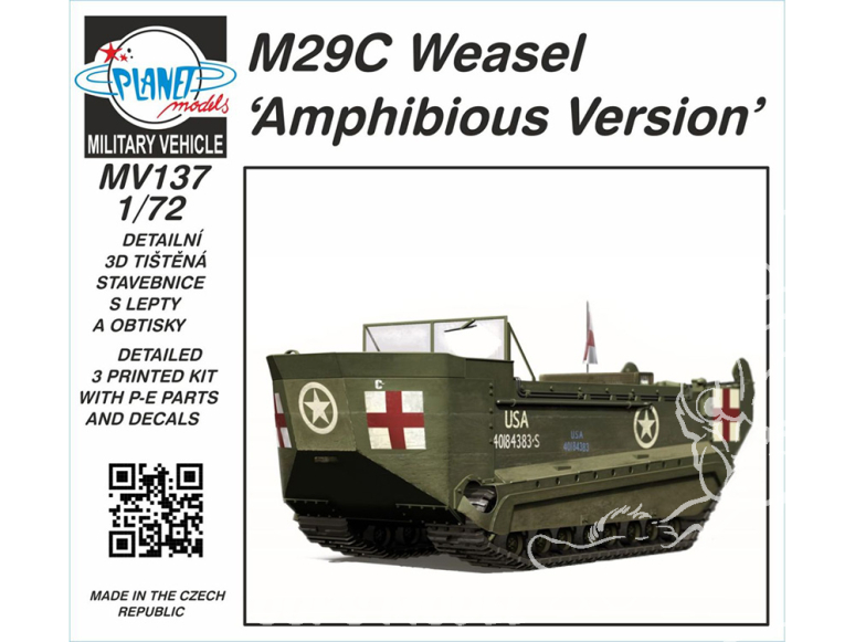 Planet model Maquettes mv137 Version amphibie du M29C Weasel full resine kit 1/72