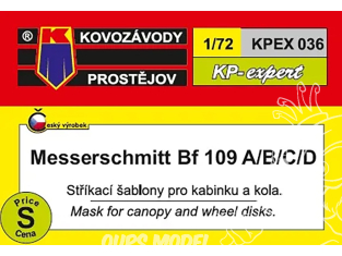 KP Model Kpex036 Masque pour verrière et roue Messerschmitt Bf 109A/B/C/D 1/72