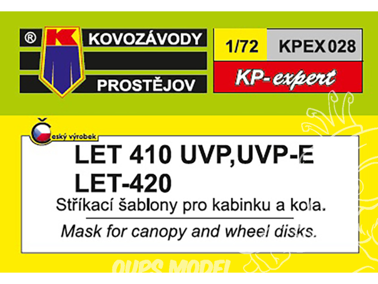 KP Model Kpex028 Masque pour verrière et roue Let 410 UVP UVP-E Let420 1/72