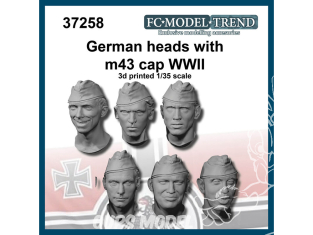 FC MODEL TREND accessoire résine 37258 Têtes Allemandes avec casquettes M43 WWII 1/35