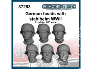 FC MODEL TREND accessoire résine 37253 Têtes Allemandes avec casque Stahlhelm WWII 1/35