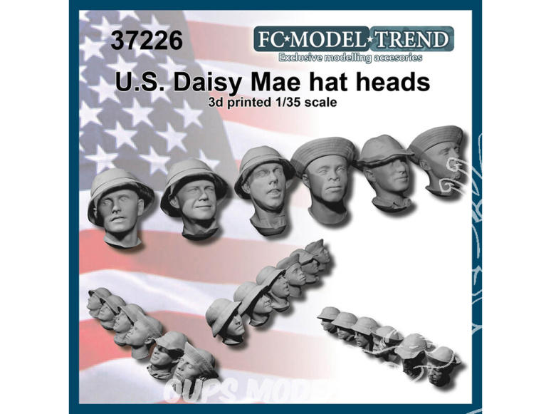 FC MODEL TREND accessoire résine 37226 Têtes U.S. avec chapeau Daisy Mae WWII 1/35