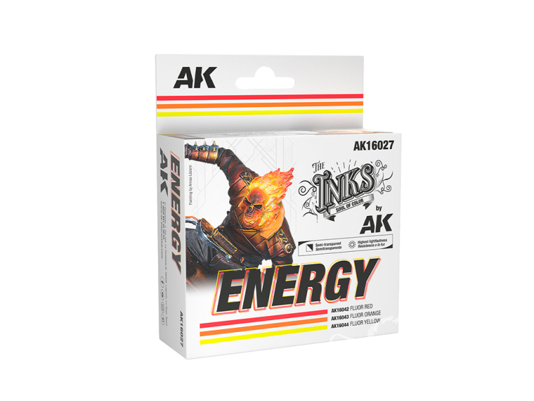 Ak interactive peinture acrylique ak16027 ENCRE SET ENERGY 3x30ml