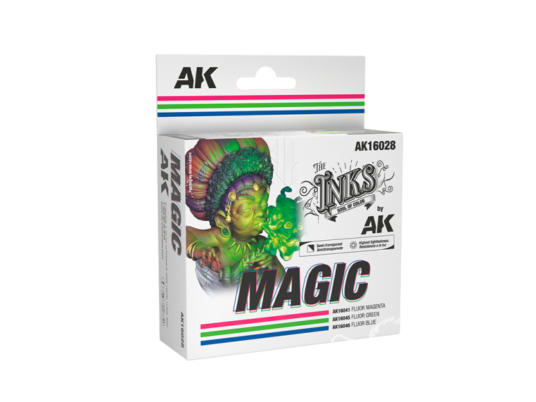 Ak interactive peinture acrylique ak16028 ENCRE SET MAGIC 3x30ml