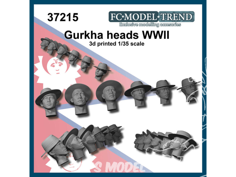 FC MODEL TREND accessoire résine 37215 Têtes Gurkha WWII 1/35