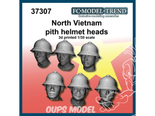 FC MODEL TREND accessoire résine 37307 Têtes avec casque Pith Nord Vietnam 1/35