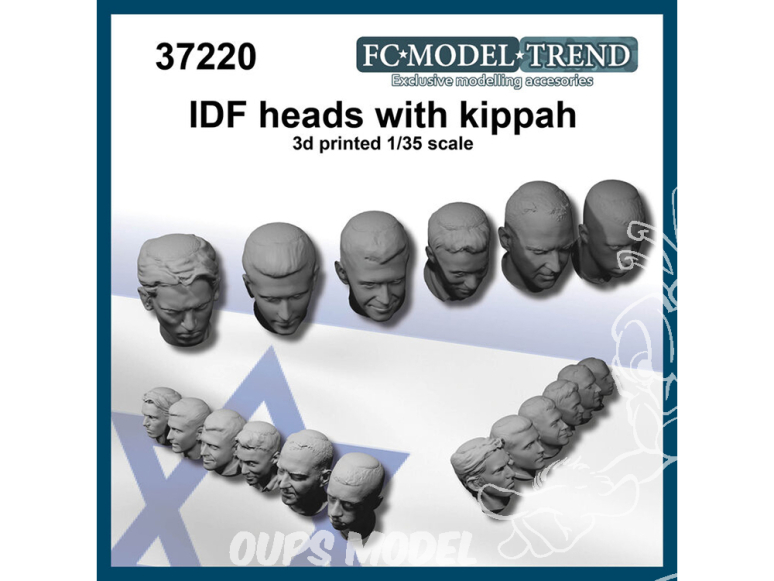 FC MODEL TREND accessoire résine 37220 Têtes Israéliens IDF avec Kippa 1/35