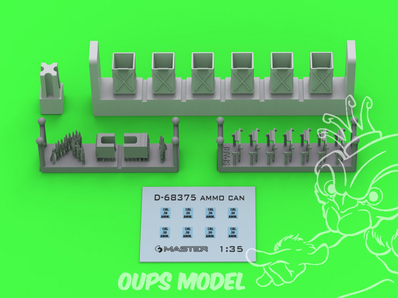 Master Model GM-35-071 Boîtes de munitions anciennes de petite taille (50 cartouches) (D68375) pour mitrailleuse Browning 1/35