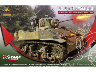 Mirage maquette militaire 726087 U.S Light Tank M5A1 Late 3rd Armored Division, Normandie juin 1944 1/72