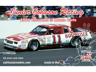 JR Models maquette voiture JJMC1986B Junior Johnson Racing 1986 Monte Carlo n°11 1/24