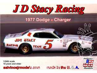 JR Models maquette voiture SDC1977NBO Dodge Charger n°5 JD Stacy Racing 1977 pilotée par Neil Bonnet 1/24