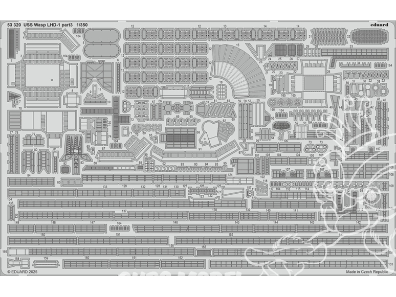Eduard photodecoupe bateau 53320 USS Wasp LHD-1 Partie 3 Trumpeter 1/350