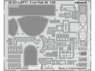 Eduard photodecoupe militaire 36531 Amélioration 2cm Flak 38 Icm 1/35