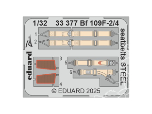 Eduard photodécoupe avion 33377 Harnais métal Messerschmitt Bf 109F-2/4 Hobby 2000 / Hasegawa 1/32