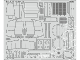 Eduard photodécoupe avion 32493 Extérieur Messerschmitt Bf 109F-2/4 Hobby 2000 / Hasegawa 1/32