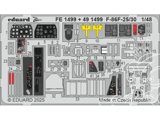 EDUARD photodecoupe avion 491499 Amélioration F-86F-25/30 Airfix 1/48