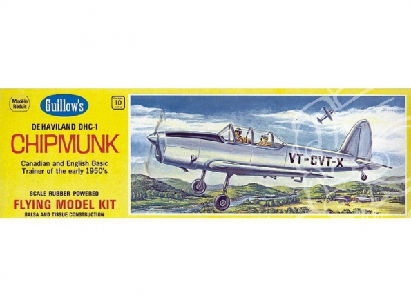 Maquette Guillow&39s avion bois 903 de Havilland Canada DHC-1 Chipmunk 1/24