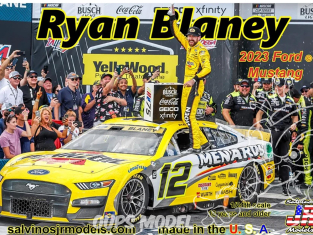 JR Models maquette voiture PF2023RBT Ryan Blaney N°12 2023 Pennzoil Menards Race Winner Ford Mustang 1/24