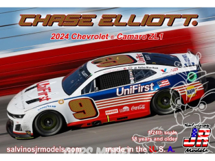 JR Models maquette voiture HMC2024CEDA Chase Elliott 2024 UNIFIRST Throwback 1/24