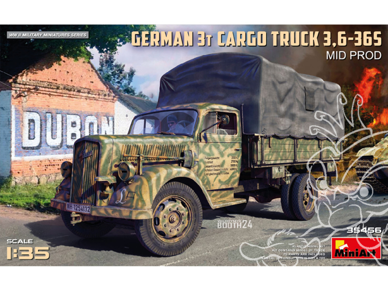 Mini Art maquette militaire 35456 CAMION DE TRANSPORT ALLEMAND 3T 3,6-36S MID PRODUCTION 1/35