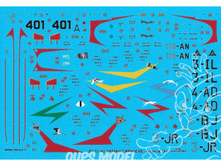 DECALQUES BERNA DECALS BD72-143 Dassault MIRAGE IIIE Aluminium 1/72