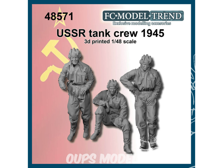 FC MODEL TREND figurine résine 48571 Equipage de char URSS 1/48