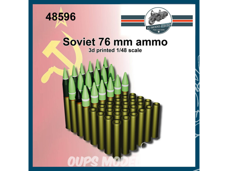 FC MODEL TREND accessoire résine 48596 Munitions Soviétiques 76mm 1/48