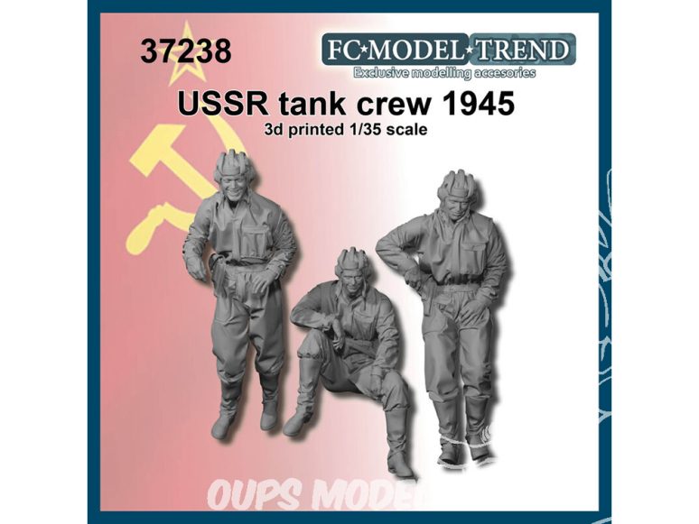 FC MODEL TREND figurine résine 37238 Equipage de char URSS 1945 1/35