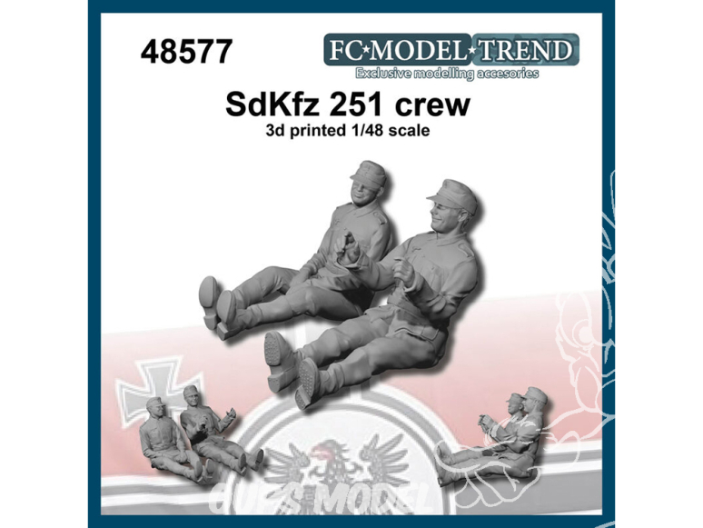 FC MODEL TREND figurine résine 48577 Equipage Sd.Kfz.251 1/48