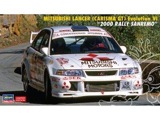 HASEGAWA maquette voiture 20712 Mitsubishi Lancer (Charisma GT) Evolution VI « Rallye San Remo 2000 » 1/24