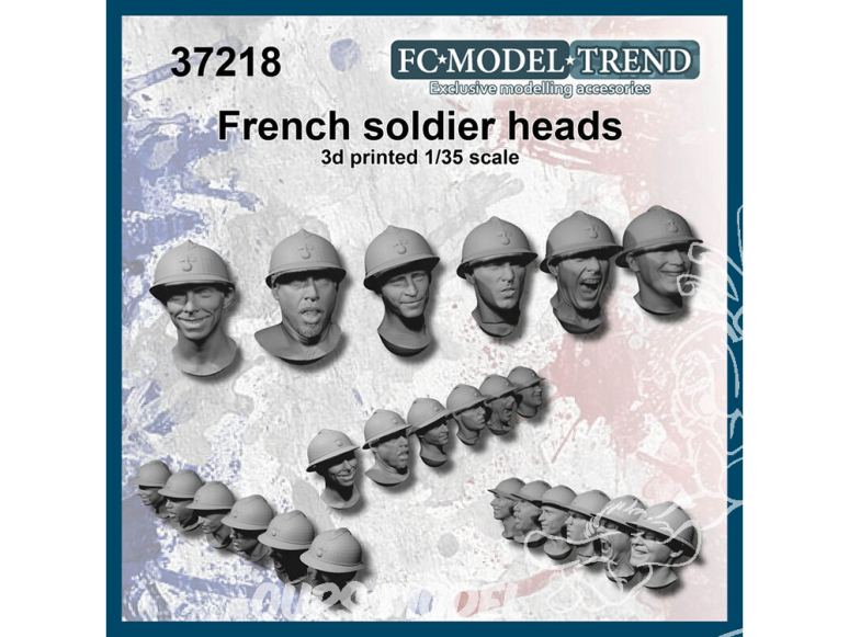 FC MODEL TREND accessoire résine 37218 Têtes Soldats Français WWII 1/35