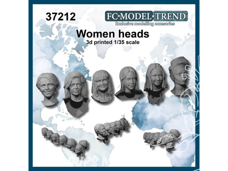 FC MODEL TREND accessoire résine 37212 Têtes femmes 1/35