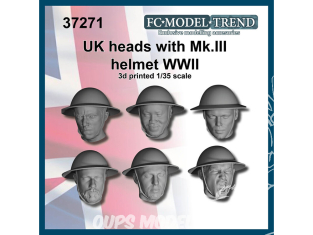 FC MODEL TREND accessoire résine 37271 Têtes britanniques avec casque Mk.III WWII 1/35