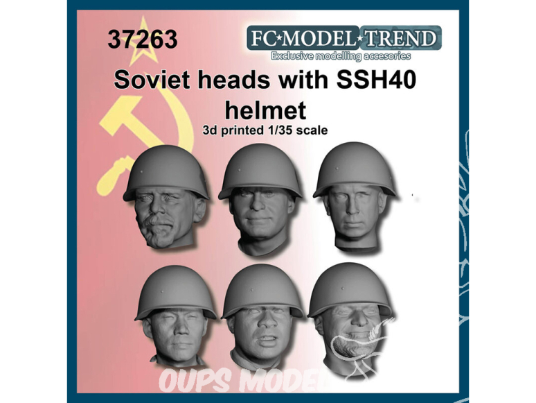 FC MODEL TREND accessoire résine 37263 Têtes Soviétiques avec casque SSH40 WWII 1/35