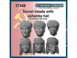 FC MODEL TREND accessoire résine 37268 Têtes Soviétiques avec chapeau Ushanka 1/35