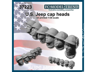 FC MODEL TREND accessoire résine 37223 Têtes U.S. avec casquettes Jeep WWII 1/35